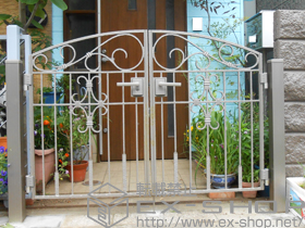 の門扉 コラゾン2型 両開き 柱使用 施工例