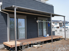 のテラス屋根 ライザーテラスII F型 1500 テラスタイプ 連棟 積雪〜50cm対応 施工例