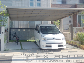 のカーポート 4Gワイド マテリアルカラー 積雪〜20cm対応+パネル抜け防止材 間口60用 施工例