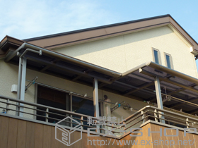 のバルコニー・ベランダ屋根 パワーアルファ F型 屋根タイプ 単体 積雪〜30cm対応 施工例