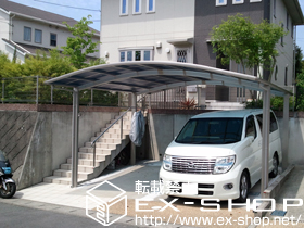 のカーポート レイナツインポート 積雪〜20cm対応＋水平式物干し 2本入り 施工例