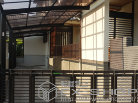 のフェンス・柵 ライフモダンII B3型フェンス 複合色 フリーポールタイプ 施工例