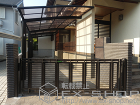 のカーゲート シャレオ伸縮1型 ノンレール 片開き 施工例