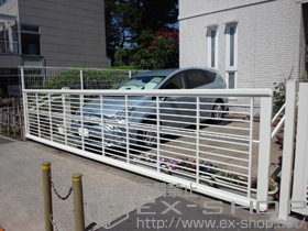のカーゲート エクスラインアップゲート ワイド 1型 手動式 施工例