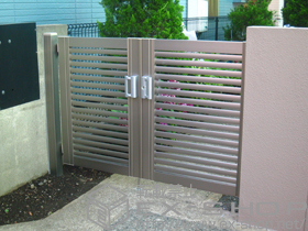 の門扉 プレリオR３型 両開き 施工例