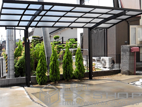 のカーポート プレシオスポート 積雪〜20cm対応+着脱式補助柱 2本入 施工例