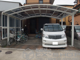 のカーポート レイナツインポート 積雪〜20cm対応+サイドパネル 施工例