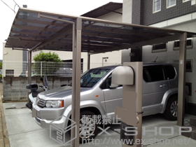 のカーポート エックスルーフ ワイド 積雪〜20?対応 施工例