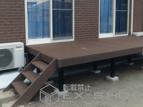 のウッドデッキ リウッドデッキ 200 単体+リウッドデッキ ステップ4型 Lタイプ 施工例