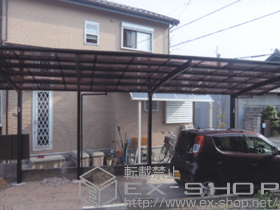 のカーポート レイナポート 縦連棟 積雪〜20cm対応+収納式物干しセット2型 施工例