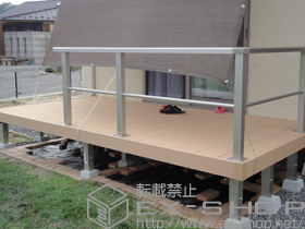 のウッドデッキ リウッドデッキ200+シンプルモダンデッキフェンス8型 施工例