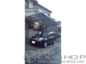 のカーポート カーブポートシグマIII 積雪〜30cm対応+着脱式サポート+屋根材ホルダー+母屋補強材+収納式物干し 標準 2本入 施工例