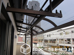 のバルコニー・ベランダ屋根 プレシオステラス R型 屋根タイプ 連棟 積雪〜20cm対応 施工例