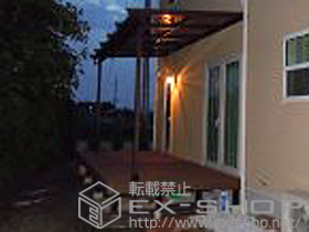 のテラス屋根 ナチュレ Nn型 標準納まり 積雪〜20cm対応+ひととき テラス柱カバーセット 施工例