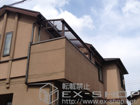 のバルコニー・ベランダ屋根 ヴェクターテラス F型 テラスタイプ 単体 積雪〜20?対応+吊り下げ物干し 標準 2本入 施工例