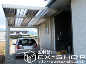 のカーポート ジーポートneo 1台用 Aタイプ 角柱仕様 標準鼻隠し 積雪〜100cm対応 施工例