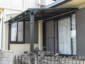 のテラス屋根 ライザーテラスII F型 テラスタイプ 単体 積雪〜20cm対応 施工例