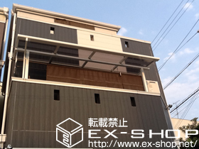 のバルコニー・ベランダ屋根 ライザーテラスII F型 屋根タイプ 単体 積雪〜20cm対応＋吊り下げ物干し 標準 2本入り 施工例