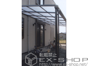 のテラス屋根 ライザーテラスII F型 テラスタイプ 連棟 積雪〜20cm対応+吊り下げ物干し 標準 2本入 施工例