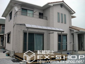 のテラス屋根 ライザーテラスII R型 テラスタイプ 単体　積雪〜20cm対応＋吊り下げ物干し ロング  2本入り 施工例