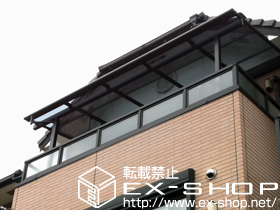 のバルコニー・ベランダ屋根 ライザーテラスII F型 屋根タイプ 単体 積雪〜20cm＋吊り下げ物干し ロング 2本入 施工例