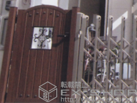 の門扉 スタンダード門扉6A型 片開き 門柱使用 施工例