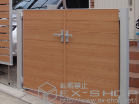 の門扉 ライフモダンII YA型門扉 両開き 柱使用 施工例