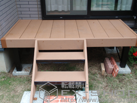 のウッドデッキ リウッドデッキ200 単体+リウッドステップ5型 Tタイプ2段 施工例