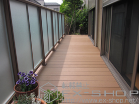 のウッドデッキ リコステージII 連棟+デッキフェンス 施工例