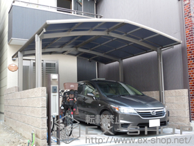 のサイクルポート・駐輪場 カーブポートシグマIIIミニ M合掌 積雪〜30cm対応 施工例