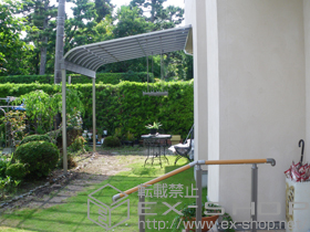 のテラス屋根 ライザーテラスII 1500 R型 テラスタイプ 単体 積雪〜50cm対応+吊り下げ物干し ロング 標準 2本入 施工例