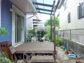 のウッドデッキ リウッドデッキ 200 単体+独立式 リウッドステップ2型 施工例