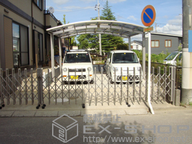 のカーゲート レイオス1型 ノンレール 両開き 施工例