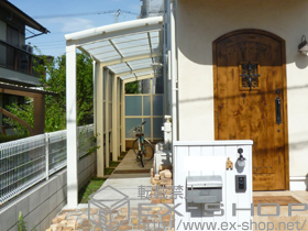 のサイクルポート・駐輪場 カーブパークシグマIII 3面囲い 3連棟 積雪〜30cm対応 施工例