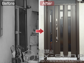 の玄関ドア リシェント M2型  親子開き 施工例