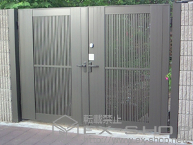 の門扉 エルネクス門扉 M-TK型 両開き 柱使用 施工例