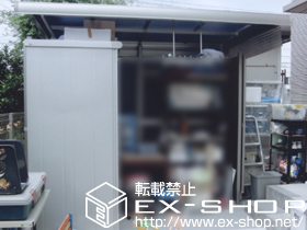 のサイクルポート・駐輪場 キューブパーク パネル3面囲い　積雪〜20cm対応＋ 竿掛けセットJ　標準　2本入り 施工例