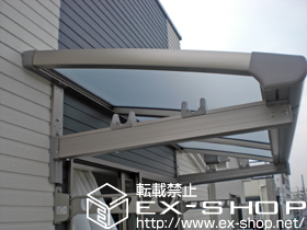 のバルコニー・ベランダ屋根 パワーアルファ L型 ルーフタイプ 単体 積雪〜30cm対応＋ルーフ用竿掛け4個 施工例