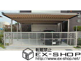 のカーゲート エクスラインアップゲート ワイド 1型 手動式 施工例