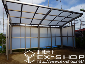 のサイクルポート・駐輪場 カーブパークシグマIII パネル3面囲い 積雪〜30cm対応 施工例