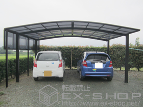 のカーポート カーブポートシグマIII ワイド 積雪〜30cm対応+カーブポートシグマIII サイドパネル 施工例