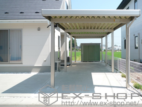のカーポート ジーポートneo 積雪100cmＡタイプ 縦連棟 8本柱 角柱仕様 施工例