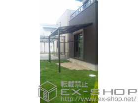 のテラス屋根 ライザーテラスII F型 テラスタイプ 単体 積雪〜20cm対応+吊り下げ物干し ワイド　2本入 施工例