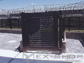 の門扉 エクスライン門扉5型 片開き 門柱仕様 施工例