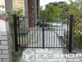 の門扉 ユーフォス門扉 1型 両開き 75角門柱仕様 施工例