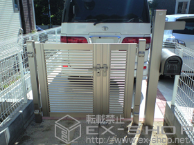 の門扉 プリレオR1型門扉 親子開き 柱使用 施工例