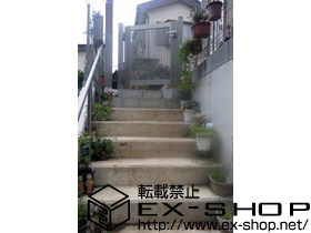 の門扉 エクスライン門扉2型 片開き 門柱使用 施工例