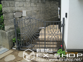 の門扉 アプローチ ルナ EL型 親子開き 施工例