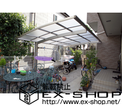 のカーポート プレシオスポート 積雪〜20cm対応＋収納式物干しセット2型 2本入り 施工例