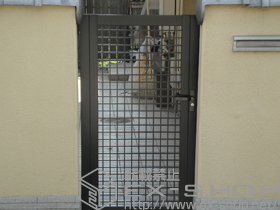 の門扉 シャレオR7型 片開き 柱使用　08-14 施工例